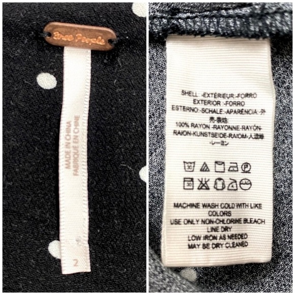 Free People Polka Dots Skater Mini Dress in Black with White Dots - Picture 6 of 8